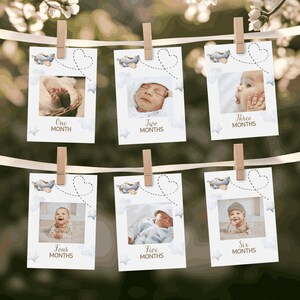 Photos du 1er anniversaire par mois, photos de la première année, photo d'étape importante du 1er anniversaire, première année de bébé, anniversaire bientôt disponible des garçons. D47.19