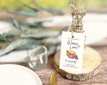 We're Adding Smore Love | Smore Favor Tag | Instant Download  | Smores Gift Tag | S'More Love Favor Tags | Smore Love Baby Shower.D39.11