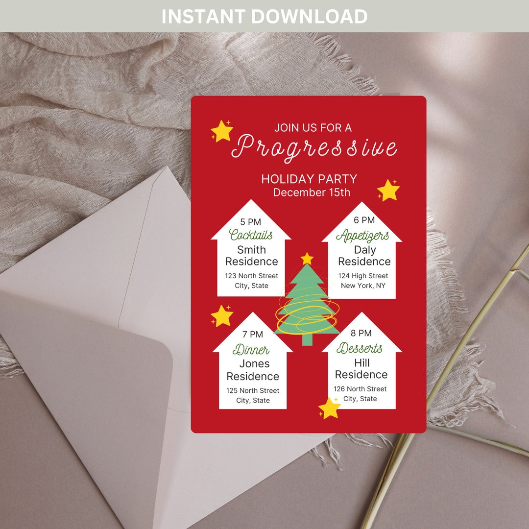 Progressive Dinner Invite Progressive Dinner Party Etsy UK progressive-dinner-invite-progressive-dinner-party-etsy-uk