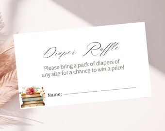 A New Chapter Begins | Diaper Raffle | Gender Neutral | Storybook Baby Shower Editable Templates | Instant Download. D26.1c