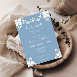 Cielito Lindo Baby Shower Invitation - Editable Template - Mexican Talavera Theme - Papel Picado Invite. d48.01b