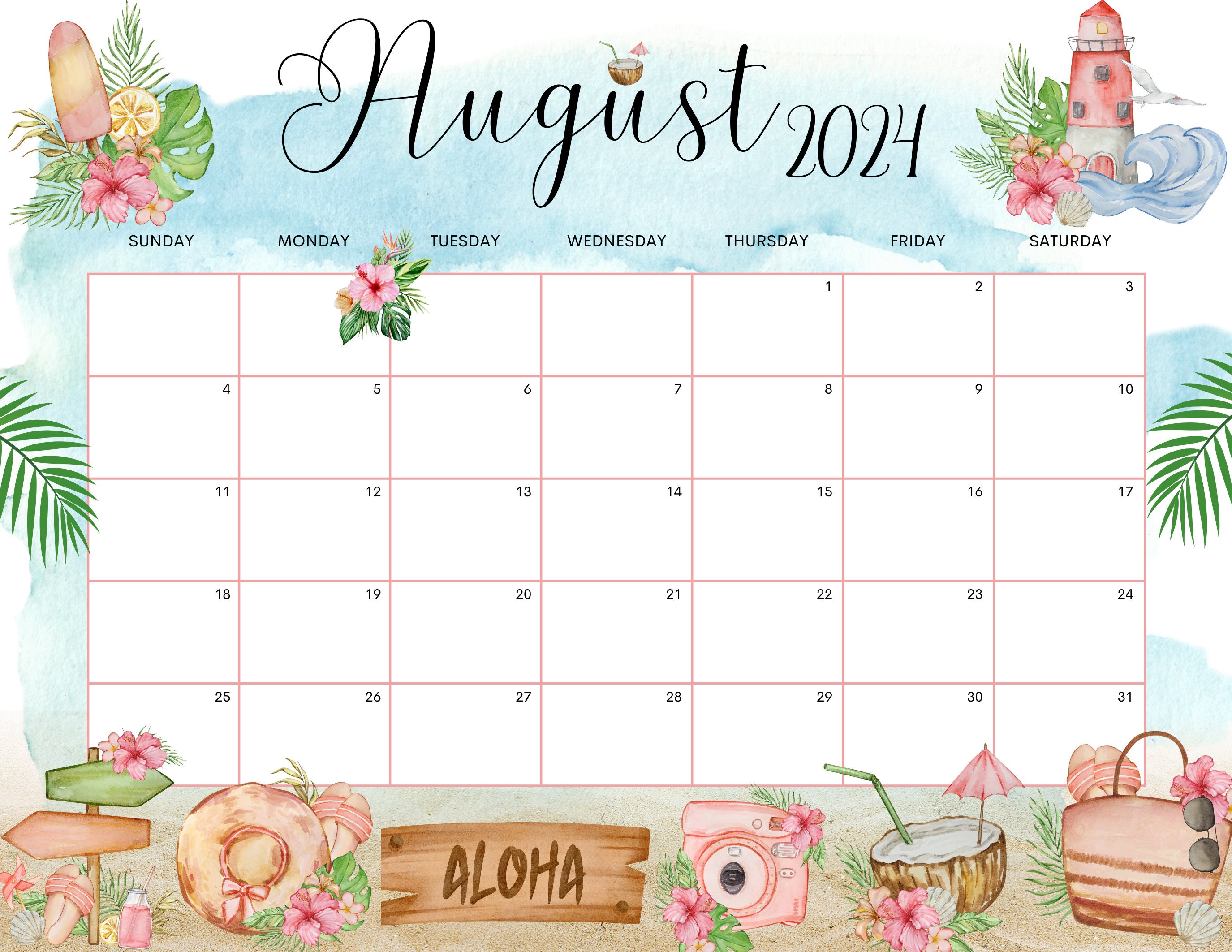 EDITABLE August 2024 Calendar Printable - Il Fullxfull.6116767858 76dc 