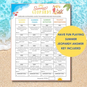 Sommer-Trivia-Spiel, Sommer Gefahr, Sommer-Senioren-Spiel, Sommer-Schulspiel, Sommer-Eisbrecher, lustige Sommeraktivität, Familien-Sommerspiel