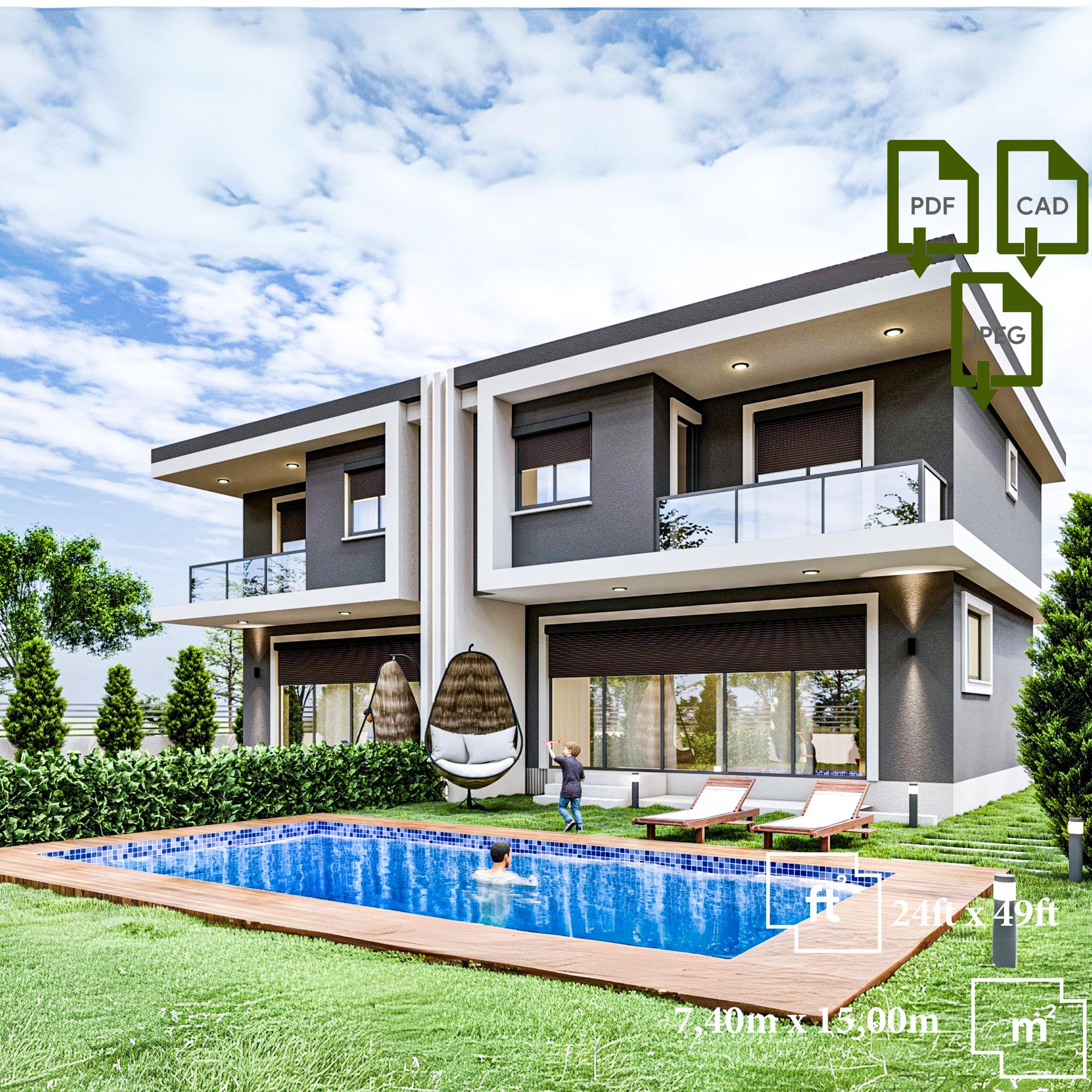 Modern House Design I Customized Design Plan I 2 Storey Twin Villa ...