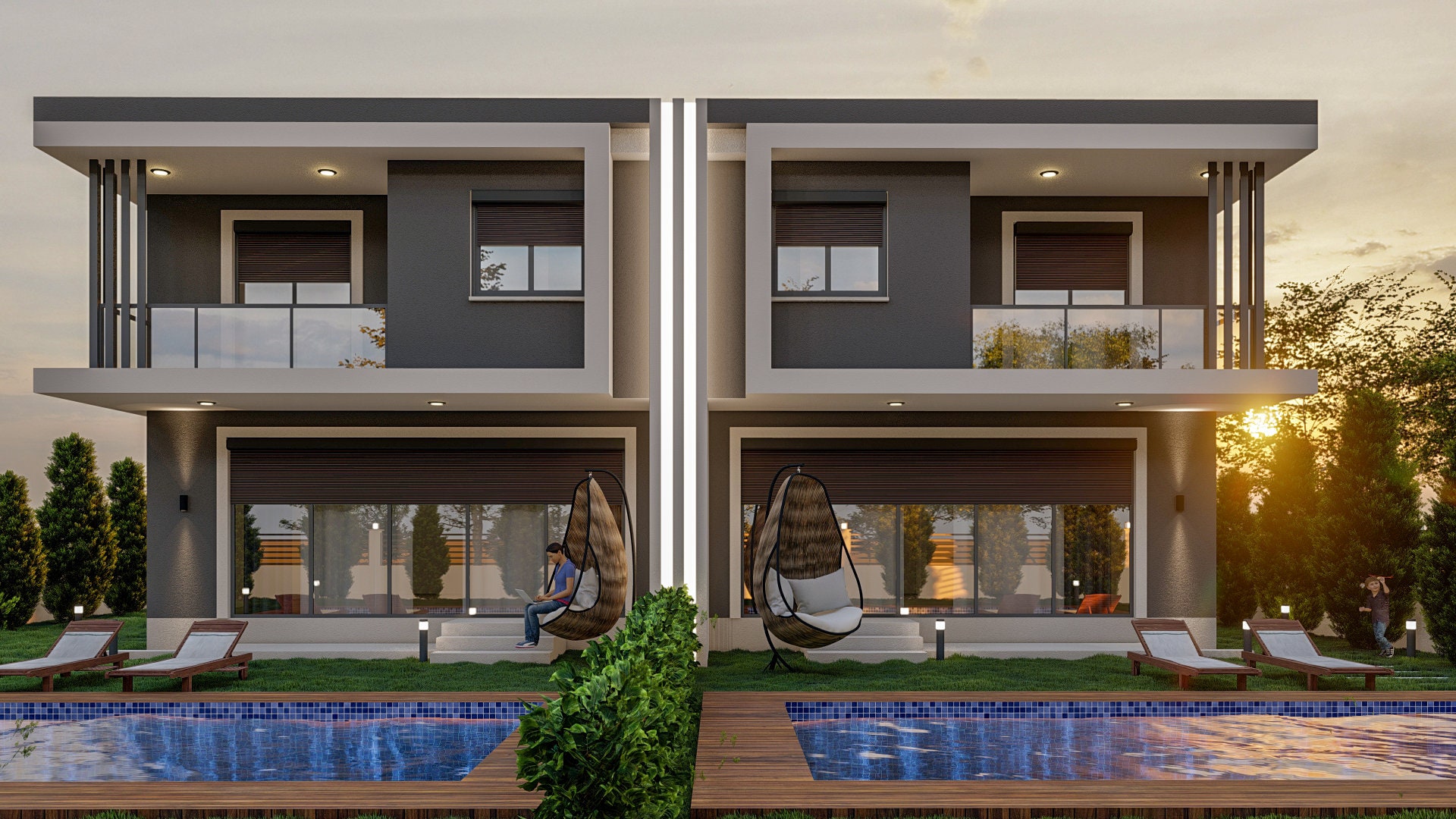 Modern House Design I Customized Design Plan I 2 Storey Twin Villa ...