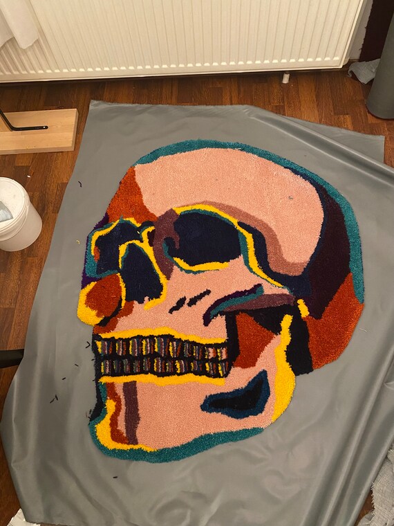 Stitch Skeleton Tufted Rug, Custom, Handmade Rugs, Gift for Him