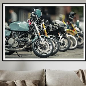 Fine Art Print - Ducati GT 1000 Cafe Racer Motorcycle Wall Art, Cafe Racer Decor, Custom Motorcycle Gift for him, New York City, Vintage
