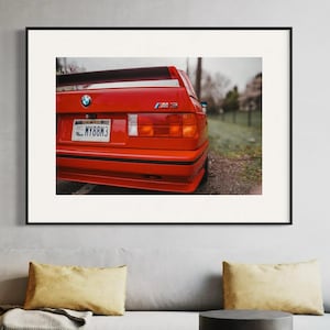 BMW E30 M3 Poster Print - 1988 Iconic German Performance Wall Art - Motorsport Fine Art by Gil Stunner - Car Enthusiast Decor - 1 of 2