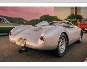 Classic Elegance - Sunset Vintage Porsche Spyder at Dead Man's Curve - Automotive Photography Print Modern Photo Print