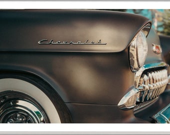 Chrome and Classics - 1950s Chevrolet grill - Retro Automotive Photography Print - Classic Car Modern Art Deco Poster Photo