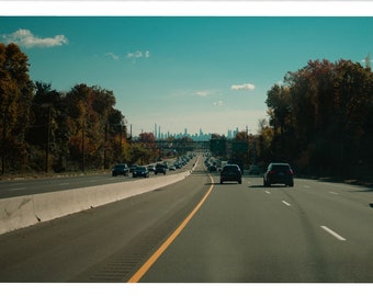 Urban Horizon - New York City Skyline from Afar - Road Trip Photography Print Modern Wall Art - Upstate New York