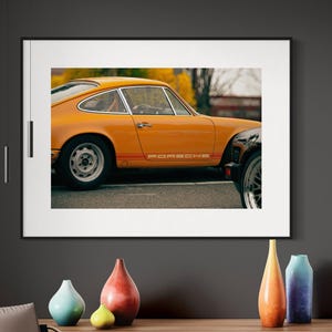 Fine Art Print - Porsche 912 Side Print, Porsche Classic Car Wall Art, Vintage Yellow Porsche, Car Decor, Garage Wall Art, Office Wall Art