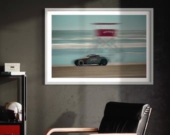 Vintage Hotrod Beach Racing Poster - The Race of Gentlemen Wildwood Beach Photo Print, Classic Car Enthusiast Wall Art, Automotive Decor