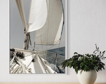 Sailboat Ocean View Fine Art Print – Sailing Wall Art, Nautical Decor Poster