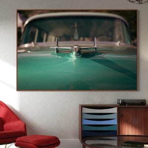 Fine Art print - Green Classic Car Wall Art, Americana Home Decor, office, garage, man cave decor, bar, vintage car art, gift for car guy