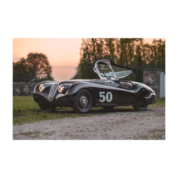 Fine Art Print - Classic Jaguar XK120, Rob Ida Black Cat Wall Art, Vintage Car Photography Wall Decor, Rustic, Man Cave Decor gift for him