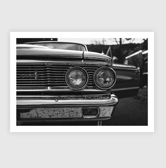 Ford Galaxie Fine Art Print: Black & White Classic Car Photography