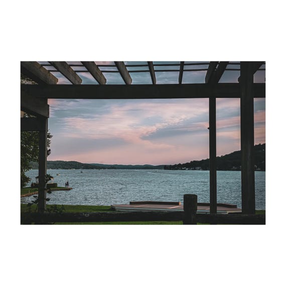 Fine Art Print - Greenwood Lake Sunset Wall Art - Scenic Lake View Print - Tranquil Lakeside Sunset Print for office or lake house decor.