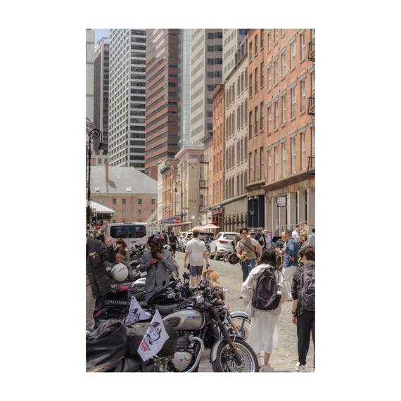 Fine Art Print - NYC Cafe Racer Print: Gil Stunner Black & White Motorcycle Photography, New York City, Tribeca, Soho
