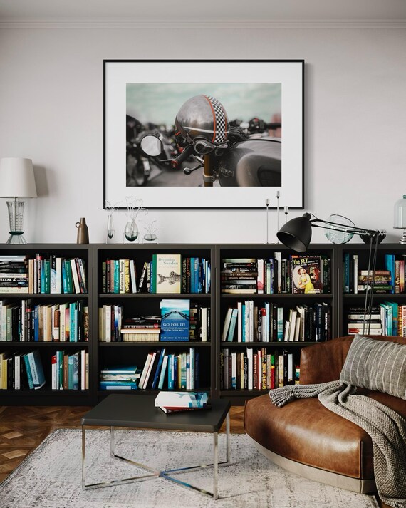 Fine Art Print - Triumph Cafe Racer Wall Art - Helmet Close-Up, Motorcycle, Photo, Home Decor, Vintage Poster, Gift for him, Bonneville