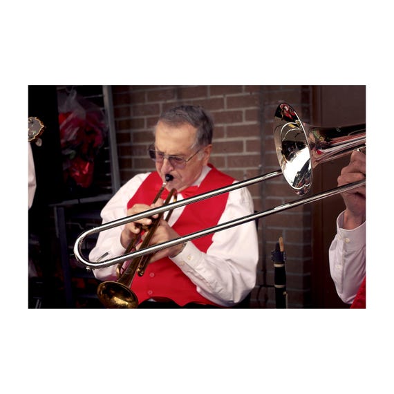 Fine Art Print - Christmas Trumpet Photo Print, Holiday Decor, Harmony Wall Art, Musical Holiday Spirit decor ideas and housewarming gift