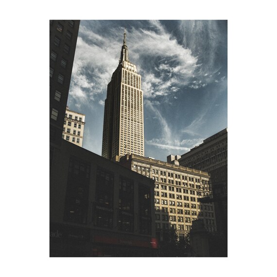 Fine Art Print - Empire State Building NYC architecture, cinematic skyline wall art for office, home decor, timeless Manhattan cityscape