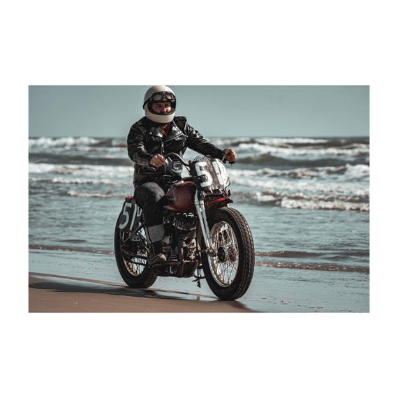Fine Art Print - Vintage Motorcycle Rider Wall Art – Harley Davidson Biker Photo – TROG Photography Print for Biker Garage or Office Decor
