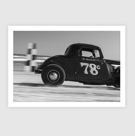 Fine Art Print - Vintage Hot Rod Racing Art Print - Black White TROG Poster, housewarming gift, garage, man cave