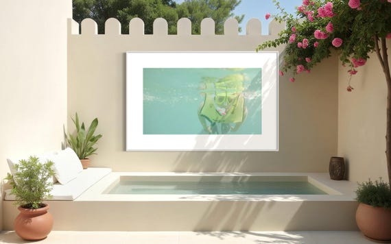 Underwater Snorkeling Wall Art – Funny Ocean Photography Print | Scuba Diver Bathroom Decor, Coastal Pool House Art, Gift for Beach Lovers