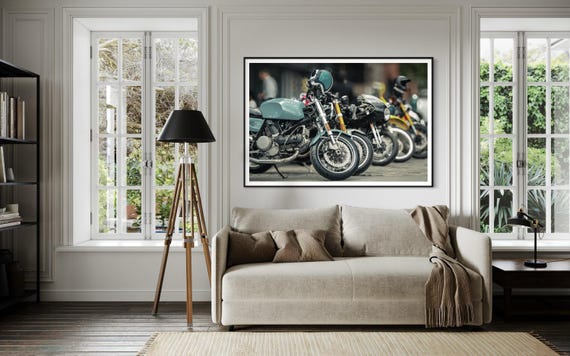 Fine Art Print - Ducati GT 1000 Cafe Racer Motorcycle Wall Art, Cafe Racer Decor, Custom Motorcycle Gift for him, New York City, Vintage