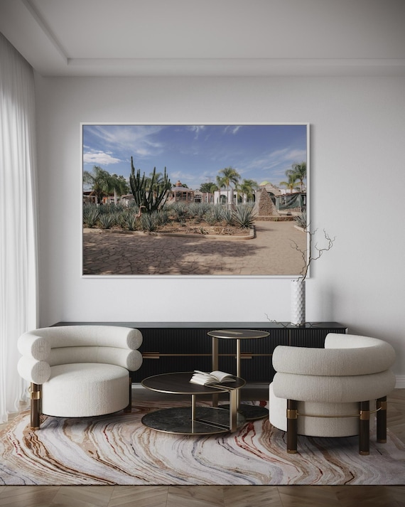 Fine Art Print - Vibrant Agave Hacienda Tequila distillery - Mexican Landscape Wall Art Print - Jalisco Mexico Modern Decor Landscape Poster