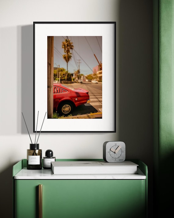 1960s Chevrolet Nova Wall Art - Red Classic Car Close-Up - Vintage Automotive Photography for Living Room, Office, or Garage Decor