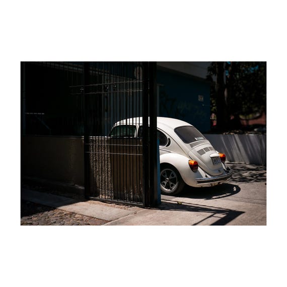 Vintage VW Beetle Fine Art Print: Automotive Garage Decor