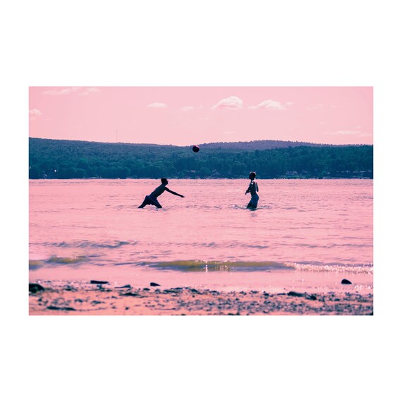 Pink Beach Print: Vintage Coastal Photography by Gil Stunner