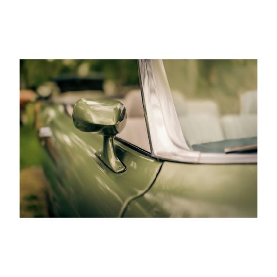 Fine Art Print - 1970s Cadillac Eldorado Mirror, Vintage American Car Wall Art, Green Classic Car Poster by Gil Stunner, Americana Decor