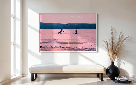 Fine Art Lake Print - Coastal Wall Decor, Vintage Lakeside Photography, Greenwood Lake, Chic, Coastal Grandmother, Pink, by Gil Stunner