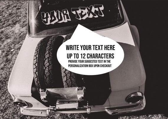 Vintage Car Wall Art Gift for Car Lover - Custom Text on BMW 2002 Over Lander Art Print - Personalized Wall Art for Living Room Wall Decor