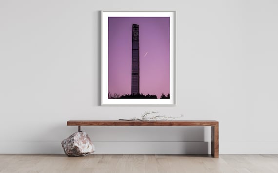 Skyscraper at Dusk Poster - Lavender Twilight Cityscape Print, Modern Architecture Wall Art, Urban Skyline Decor, Chic Office Decor