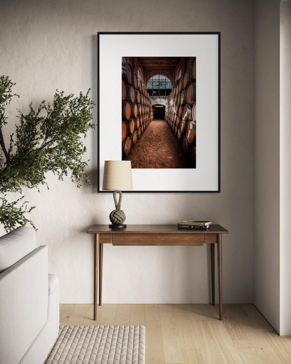 Fine Art Tequila Distillery Barrel Room Photography Print, Black and White Jalisco Mexico Wall Art, Rustic Tequila Distillery Decor