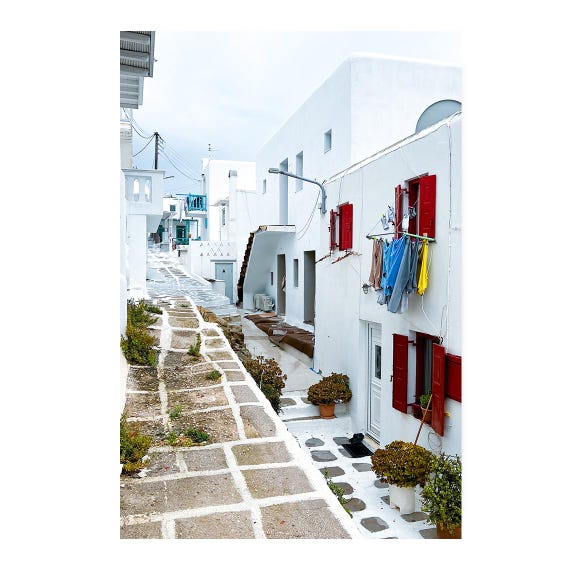 Fine Art Print - Mykonos Print: Greek Island Alley Photography, Mediterranean Wall Art, Travel Greece Decor, Athens, Santorini, Gift