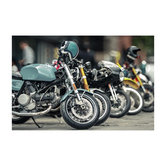 Fine Art Print - Ducati GT 1000 Cafe Racer Motorcycle Wall Art, Cafe Racer Decor, Custom Motorcycle Gift for him, New York City, Vintage