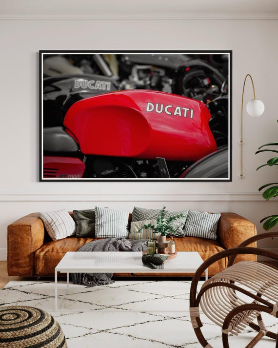 Fine Art Print -  Ducati GT1000 Wall Art –  Vintage Red Italian Motorcycle Wall Decor – Housewarming Gift, Bedroom Decor, Gift for him ideas