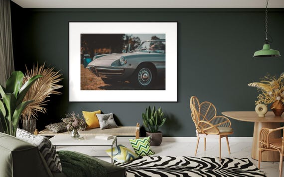 Fine Art Print - Alfa Romeo Spider Vintage Car Photography - Italian Classic Wall Art  - Retro Car poster for Garage, Office Decor, Gift for