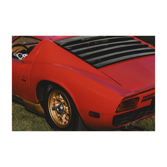 Fine Art Print - Lamborghini Miura - Vintage Italian Car Wall Art - Car Enthusiasts Popster Decor, garage, Housewarming, Car lovers Gift