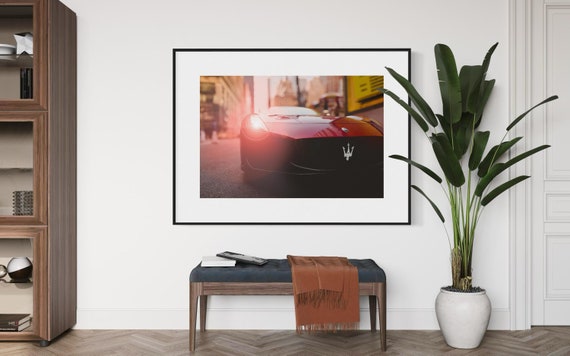 Fine Art Print - Maserati MC20 Supercar in New York City Red Wall Art - Automotive Wall Art - gift ideas for sports car enthusiasts