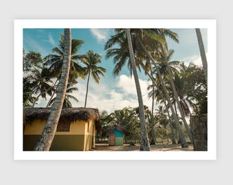 Fine Art Print - Tropical Island Wall Art, Coastal Decor, Beach House, Vacation Poster,  Rustic, Palm Trees, Summer
