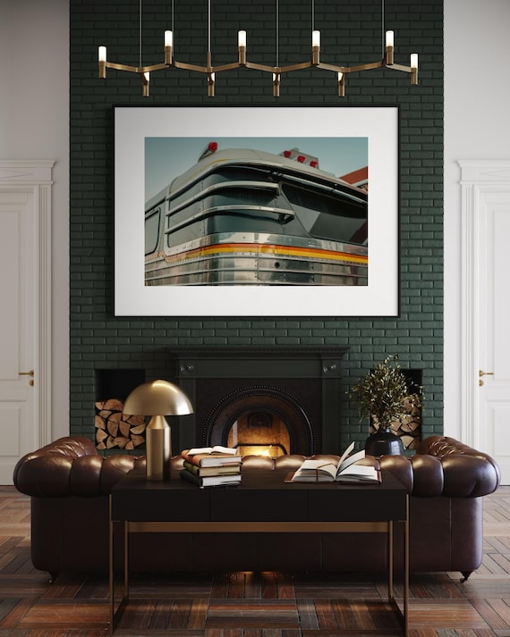Fine Art Print -  Vintage Americana Diner Wall Art - Living Room Decor, Art Deco, Old Bus, Industrial Decor, Garage, Basement, Office, Shop