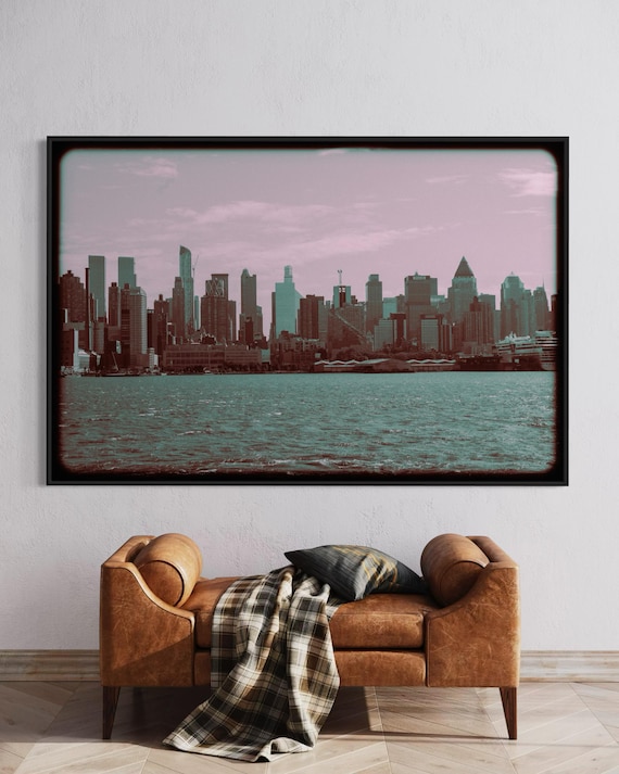 Fine Art print - New York skyline film style Wall Art, vintage new York cityscape decor, art deco, decor, housewarming gift, NYC