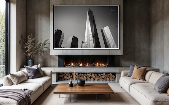 Fine Art Print - One World Trade Center NYC black and white wall art,  NYC street poster, office decor, Manhattan Skyline, Architecture
