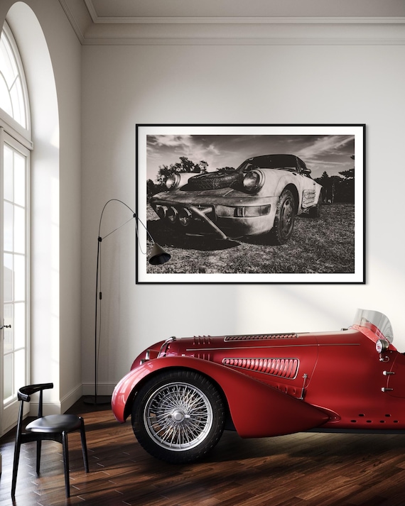 Fine Art Print - Overland Porsche 911 Rally | Black & White Offroad Car Photography | Gil Stunner | Housewarming gift, Wall Hanging Decor